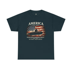 America 250th Submarine 125th Flag T-Shirt — Vintage USA Military Tee