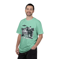 UFO Meets Cowboy Vintage Graphic T-Shirt — Retro Western Alien Tee