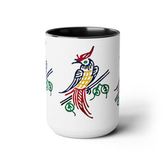 MAHJONG TILE Two-Tone Coffee Mugs, 15oz,mahjong gift,gift for gamer,board game gift,three image coffee mug,ceramic mahjong mug,gift for her