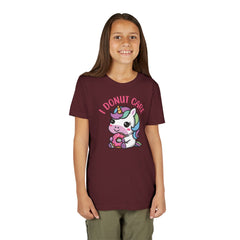 I Donut Care Unicorn Youth Short Sleeve Tee - Fun & Whimsical T-Shirt for Kids