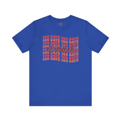 100 Days of School - Unisex Short Sleeve Tee | Elementary School Holiday, Teacher Apparel, Kids Motivation, Days Checked Off