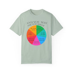Motivational Talking Head Unisex Garment-Dyed T-Shirt - "And You May Ask Yourself"
