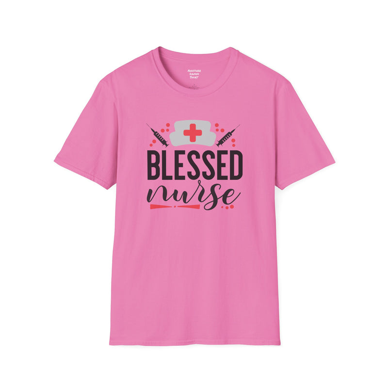 Blessed Nurse - Unisex Softstyle T-Shirt | Nurse Awareness, Medical Apparel, Gift For Her, Scrub Tee, Hospital Staff Gift, Registered Nurse