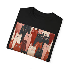 Cute Cat Print Unisex Garment-Dyed T-Shirt - Comfort Colors Soft Perfect for Animal Lovers and Casual Days