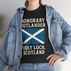 Honorary Outlander Heavy Cotton Tee, Holy Loch Scotland Shirt, Outlander Fan Gift, Casual Tee, Travel Souvenir, Unisex T-Shirt