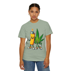 Vintage 'Lighter & Weed' Graphic T-Shirt — Relaxed Stoner/Cannabis Tee