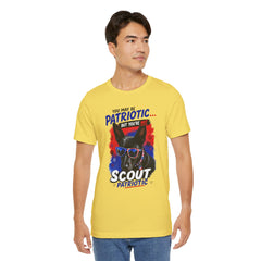 Personalized With Your Dogs Image and Name Patriotic Unisex Jersey Short Sleeve Tee