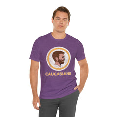 Bearded Graphic Tee - Funny Caucasians Satire Head Shot Unisex Jersey Short Sleeve Tee