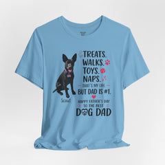 Personalized Dog Dad T‑Shirt — "Treats. Walks. Toys. Naps." Father's Day Gift