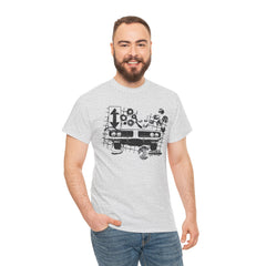 Abstract Retro Racing Car Unisex Heavy Cotton Tee | Perfect for Car Enthusiasts, Father's Day Gift, Casual Wear, Vintage Style, Unique Graphic Shirt