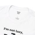 I'm not lazy, I'm cat-ffeinated! Plump Cat on a Sofa - Unisex Heavy Cotton Tee