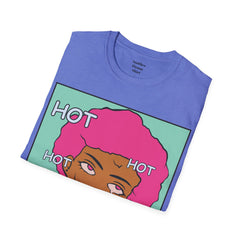 HOT Pink Cotton Candy Haired Pop Art Lady Unisex Softstyle T-Shirt