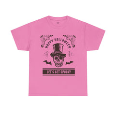HAPPY HALLOWEEN Lets Get Spooky! Graphic Unisex Heavy Cotton Tee