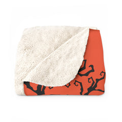 Happy Halloween Spooky House - Graphic Sherpa Fleece Blanket