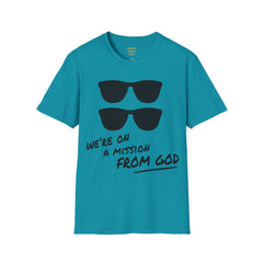 We're On A Mission From God / Blues Brothers / Cheap Sunglasses / Novelty / 80s Movies / The Blues / Jazz / Unisex T Shirts