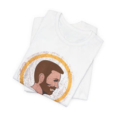 Bearded Graphic Tee - Funny Caucasians Satire Head Shot Unisex Jersey Short Sleeve Tee