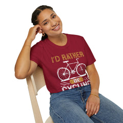 Cycling Enthusiast Unisex T-Shirt - 'I'd Rather Be Cycling' Design
