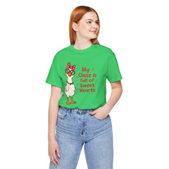 Teacher Valentine T-Shirt — "My Class Is Full of Sweet Hearts" Cute Duck Design