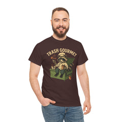 Trash Gourmet Unisex Heavy Cotton Tee, Funny Graphic T-Shirt, Quirky Casual Wear, Unique Gift for Food Lovers, Eco-Friendly Apparel