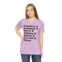 The Outsiders Shirt, Greasers Characters Shirt, Unisex Jersey Short Sleeve Tee