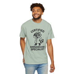 Certified Shenanigans Specialist T-shirt, Funny Tee, Unique Gift for Raccoon Lovers, Casual Wear, Birthday, Party Shirt