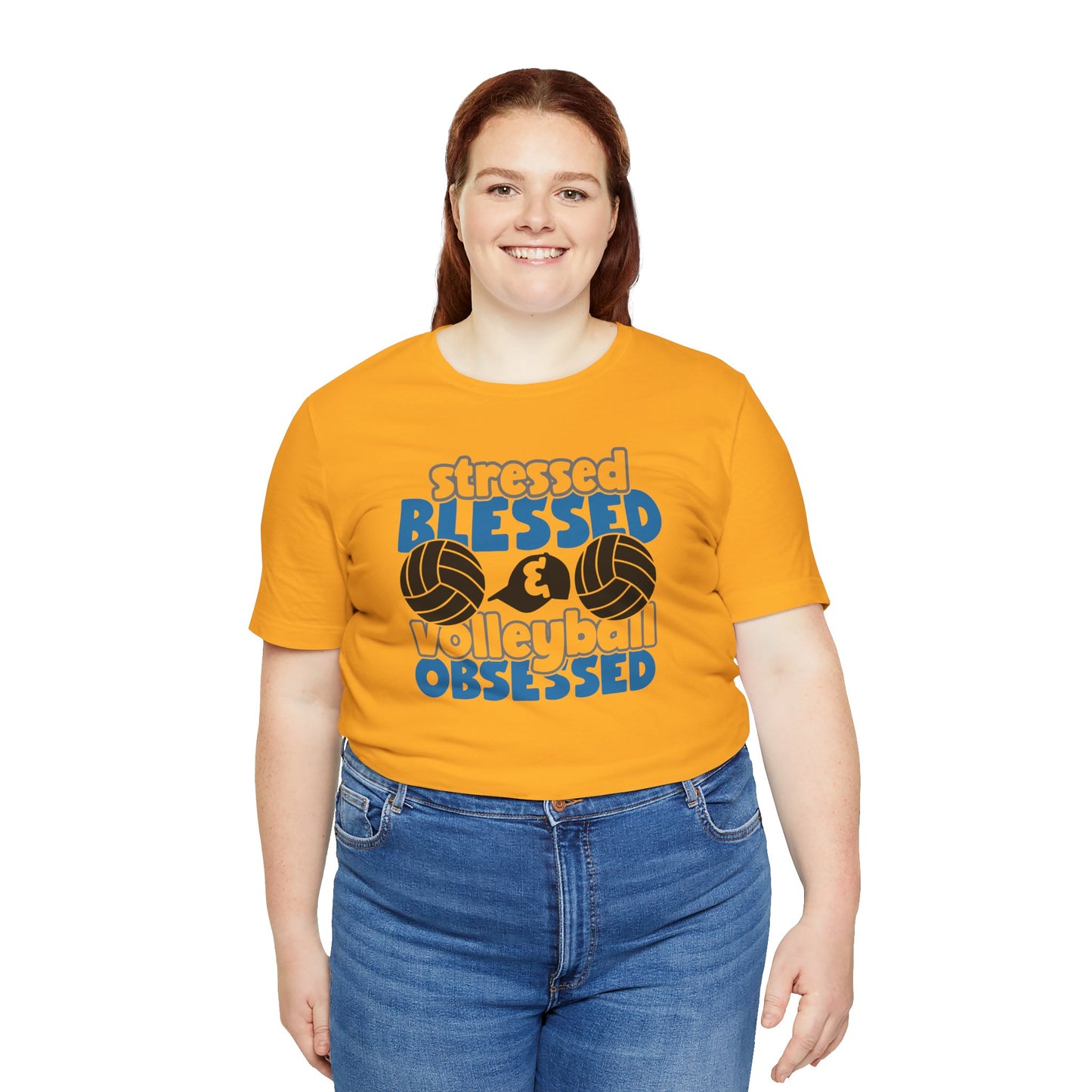 Stressed Blessed Volleyball Obsessed Shirt,Unisex Tee,graphic t shirt,gift for her,gift for him,volleyball team,playergift,fangift,Coachgift