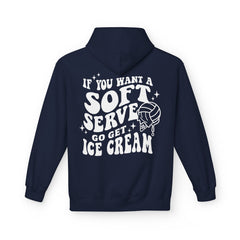 Volleyball Pullover Hoodie - Soft Serve Ice Cream Quote