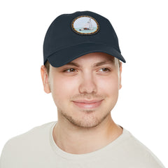 Hempstead Bay Sailing Club Leather Patch Dad Hat — Flying Scot Embroidered Round Patch