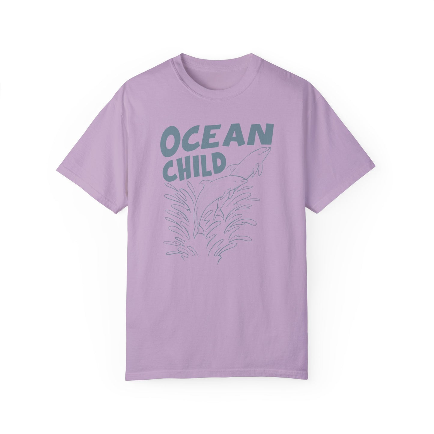 Dolphins, Ocean Child -  Graphic Unisex Garment-Dyed T-shirt