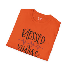 Blessed Nurse - Unisex Softstyle T-Shirt | Nurse Awareness, Medical Wear, Gift For Her, Scrubs Tee, Medical Staff Gift, Registered Nurse, RN