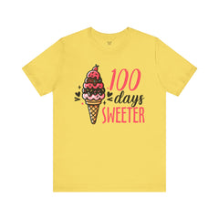 100 Days of School Unisex Tee | Elementary School, Ice Cream, Teacher Apparel