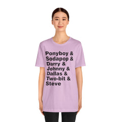 The Outsiders Shirt, Greasers Characters Shirt, Unisex Jersey Short Sleeve Tee