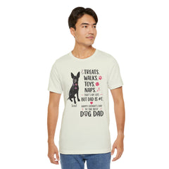 Personalized Dog Dad T‑Shirt — "Treats. Walks. Toys. Naps." Father's Day Gift