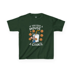 Kids Heavy Cotton™ Tee - "If You Give a Mouse a Cookie" - Fun Cartoon Shirt for Young Readers