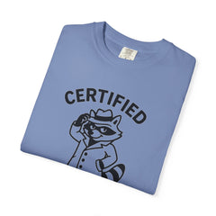 Certified Shenanigans Specialist T-shirt, Funny Tee, Unique Gift for Raccoon Lovers, Casual Wear, Birthday, Party Shirt