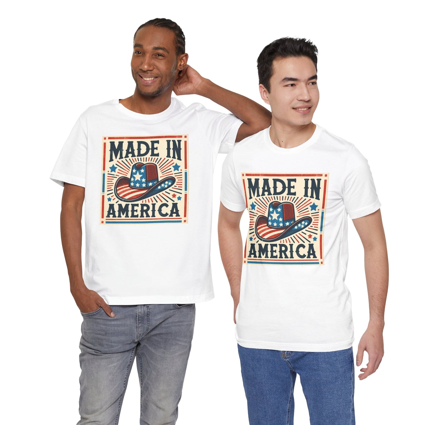 Made In America Cowboy Hat Graphic, Unisex Jersey Short Sleeve Tee