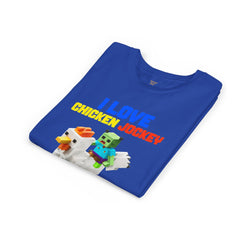 Youth I Love Chicken Jockey Tee - Fun Gamer T-Shirt for Kids