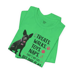 Personalized Dog Dad T‑Shirt — "Treats. Walks. Toys. Naps." Father's Day Gift