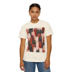 Cute Cat Print Unisex Garment-Dyed T-Shirt - Comfort Colors Soft Perfect for Animal Lovers and Casual Days