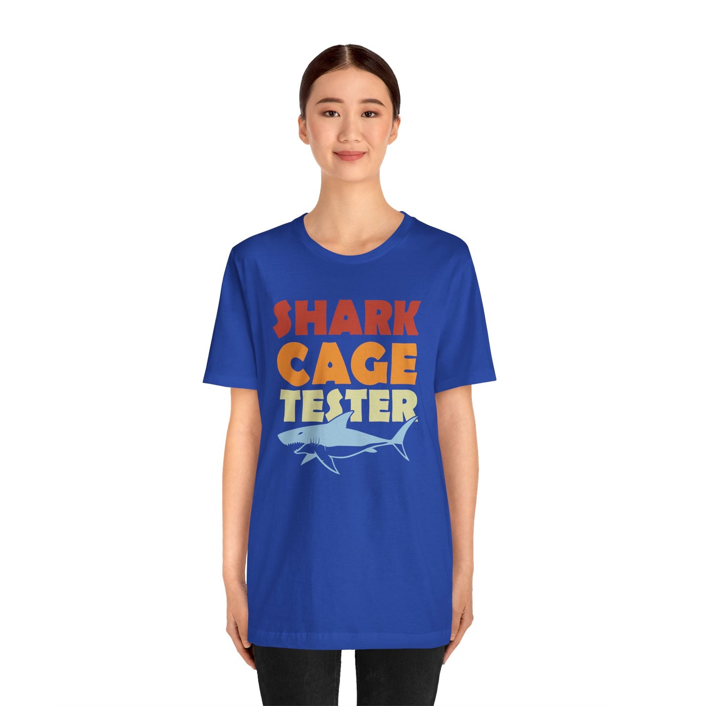 SHARK CAGE TESTER - Graphic Unisex Short Sleeve Tee