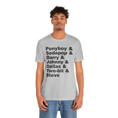 The Outsiders Shirt, Greasers Characters Shirt, Unisex Jersey Short Sleeve Tee
