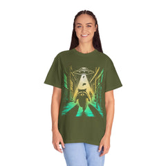 Raccoon UFO Funny Comfort Colors Graphic T-Shirt
