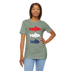 Patriotic Trout T-Shirt — Red White & Blue Fish Tee