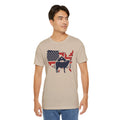 Red White and Blue Farmer Graphic, Unisex Jersey Short Sleeve Tee