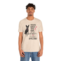 Personalized Dog Dad T‑Shirt — "Treats. Walks. Toys. Naps." Father's Day Gift