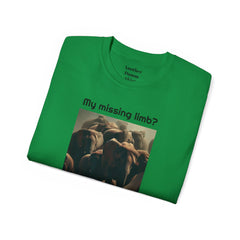 My Missing Limb? It Was Stampeding Elephants - Unisex T Shirt | Amputee Humor, Amputee Gift, Amputation Excuse, Animal, Wildlife, Motivation
