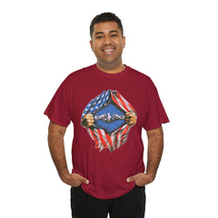 United States Navy Super Submariner tear open T Shirt, Red White and Blue, Patriotic Tee