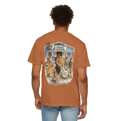 Front Logo Back Graphic Baldwin Harbor Animal Hospital "Who Let the Cats Out?" T Shirt