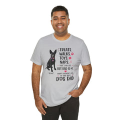 Personalized Dog Dad T‑Shirt — "Treats. Walks. Toys. Naps." Father's Day Gift
