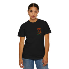 After Dark Collection Arches National Park Unisex Garment Dyed Adventure Tee, Shadow Walker, Alien and Bear with a map campfire scene